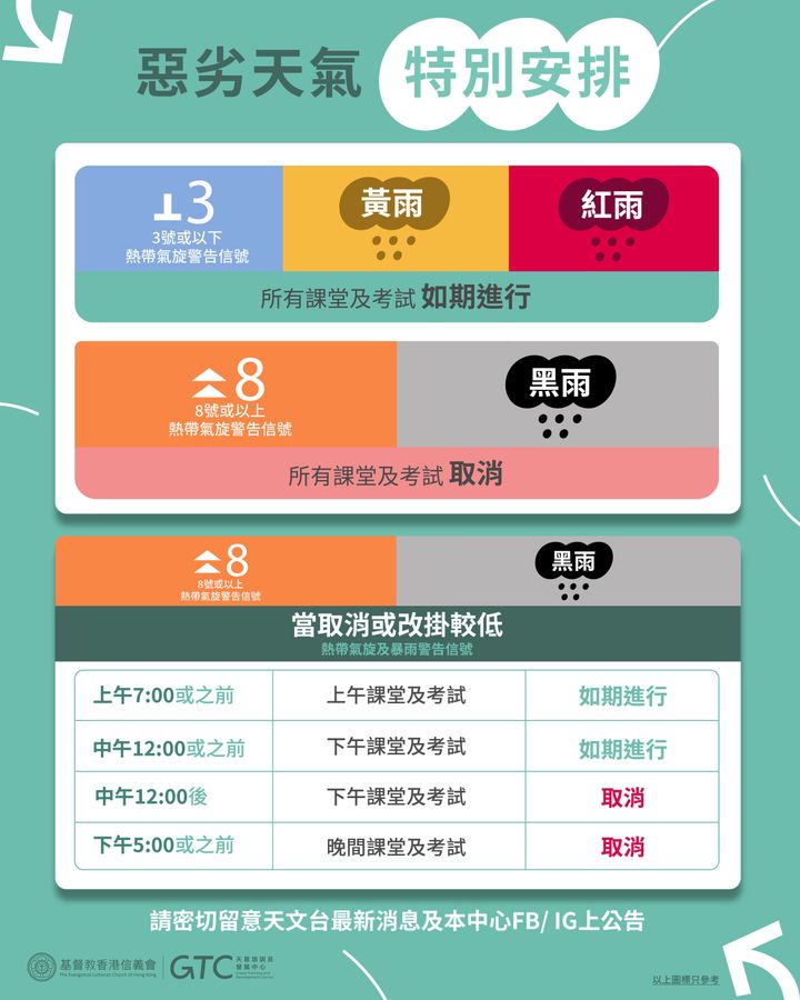 惡劣天氣安排